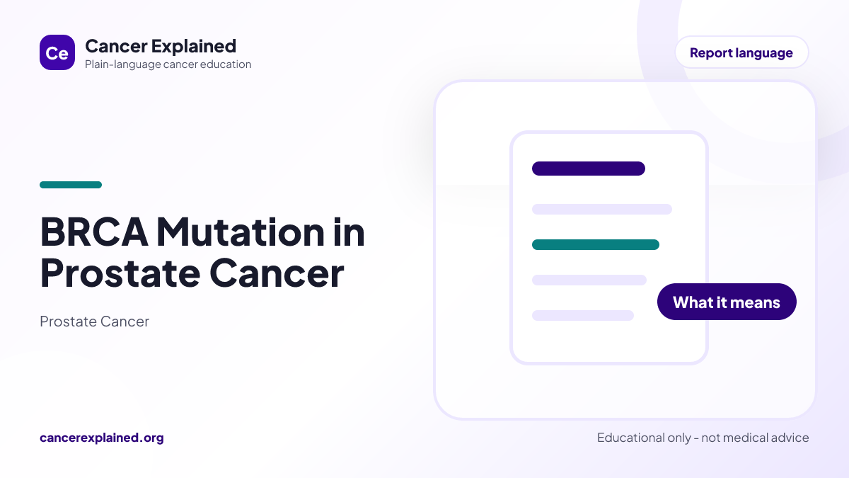 Visual summary for BRCA Mutation in Prostate Cancer