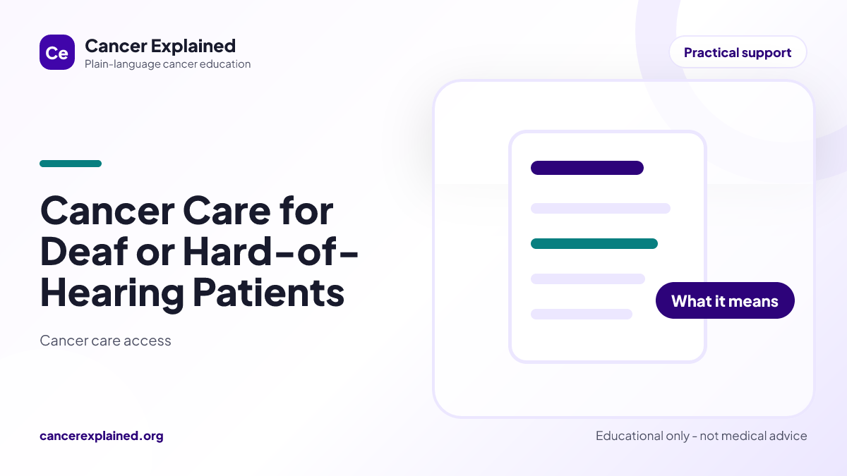Visual summary for Cancer Care for Deaf or Hard-of-Hearing Patients