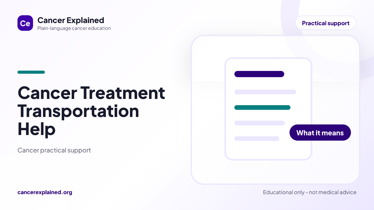 Visual summary for Cancer Treatment Transportation Help