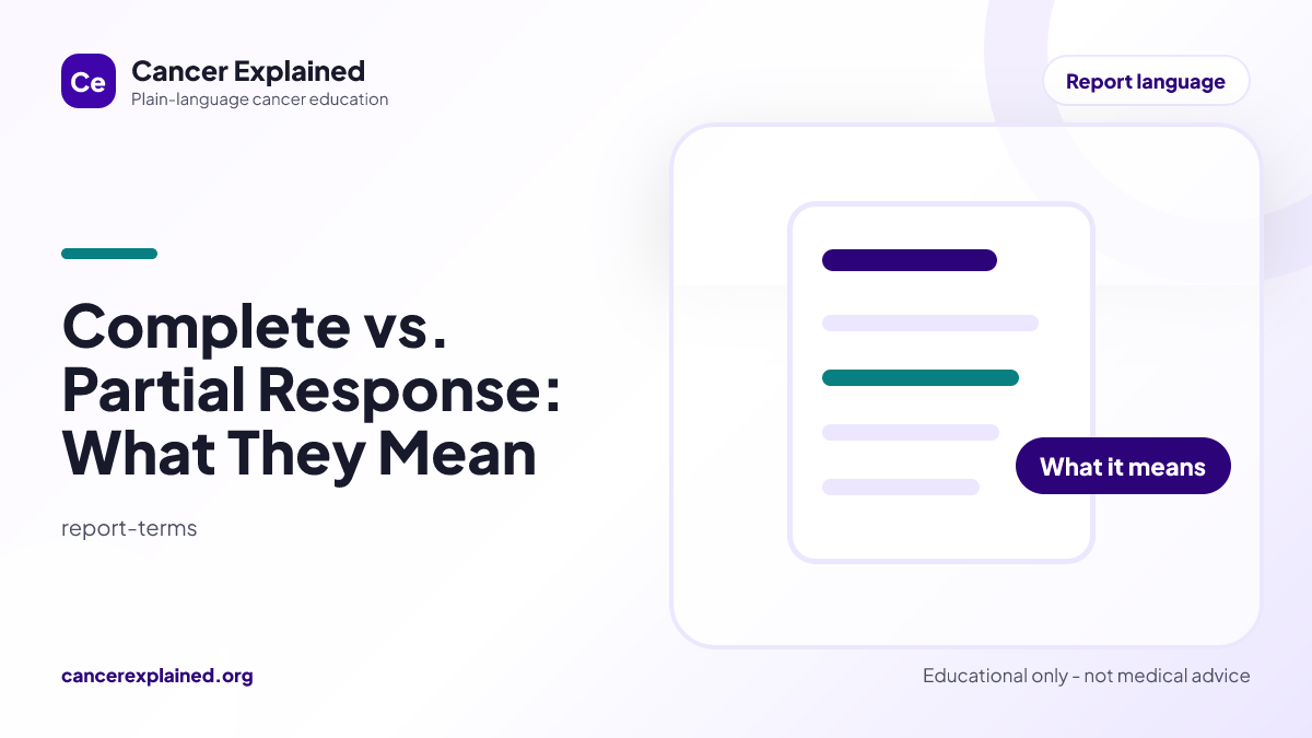 Visual summary for Complete vs. Partial Response: What They Mean