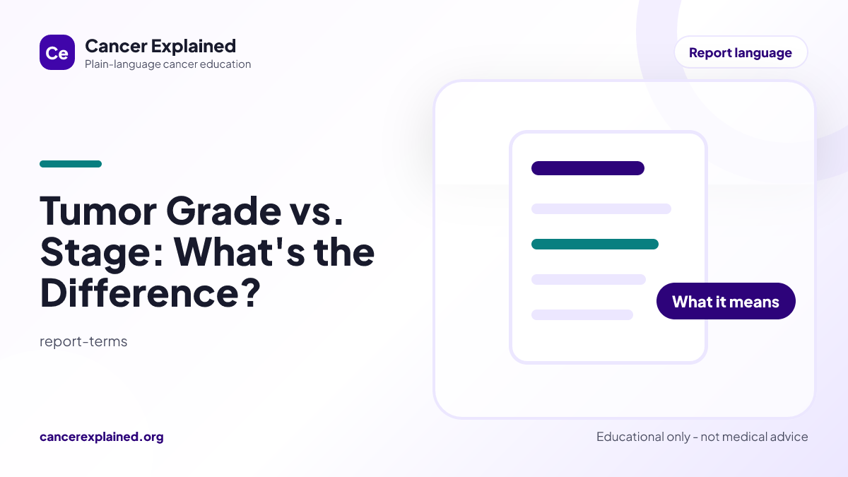 Visual summary for Tumor Grade vs. Stage: What's the Difference?