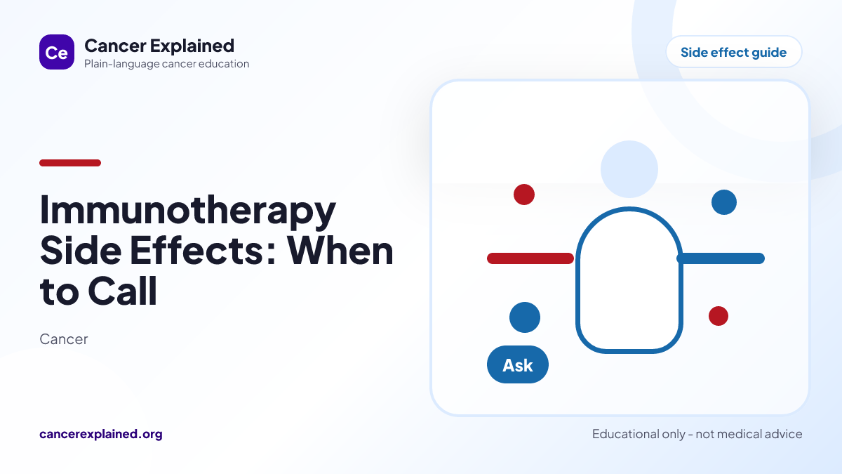Visual summary for Immunotherapy Side Effects: When to Call