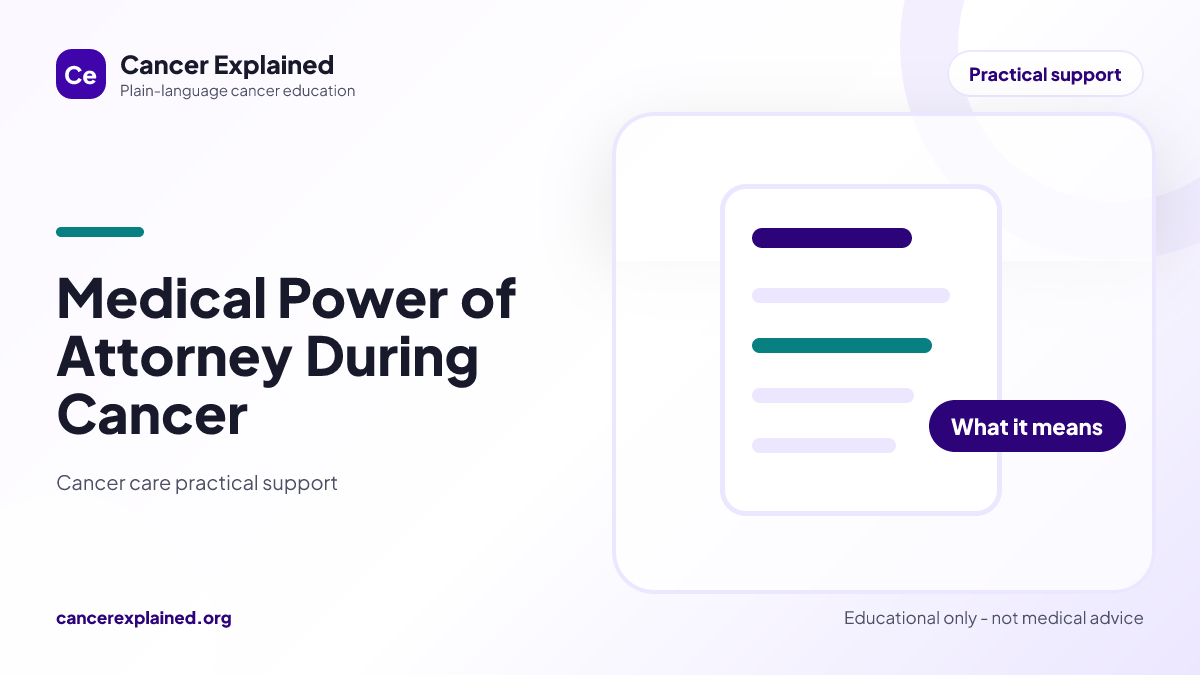 Visual summary for Medical Power of Attorney During Cancer
