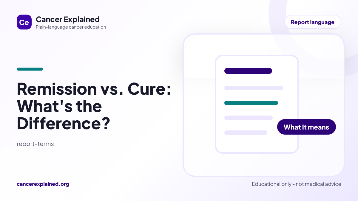 Visual summary for Remission vs. Cure: What's the Difference?