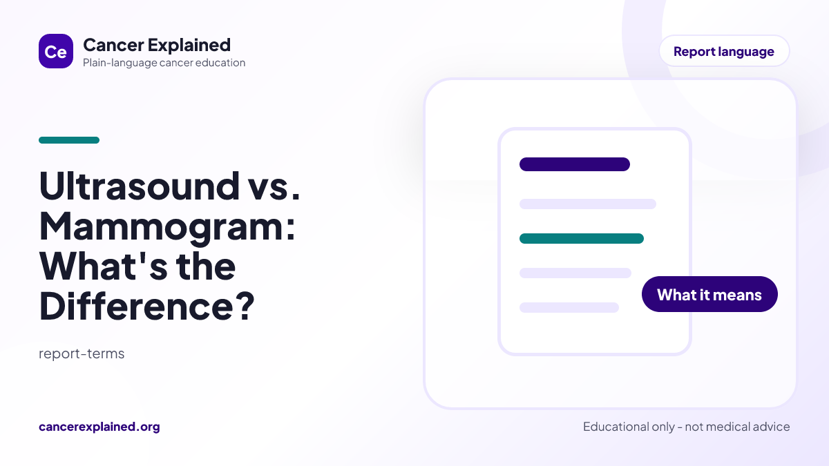 Visual summary for Ultrasound vs. Mammogram: What's the Difference?
