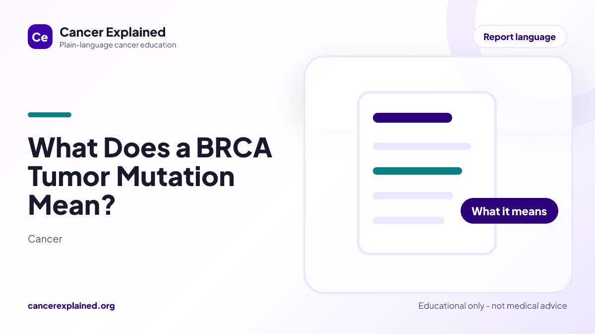 Visual summary for What Does a BRCA Tumor Mutation Mean?