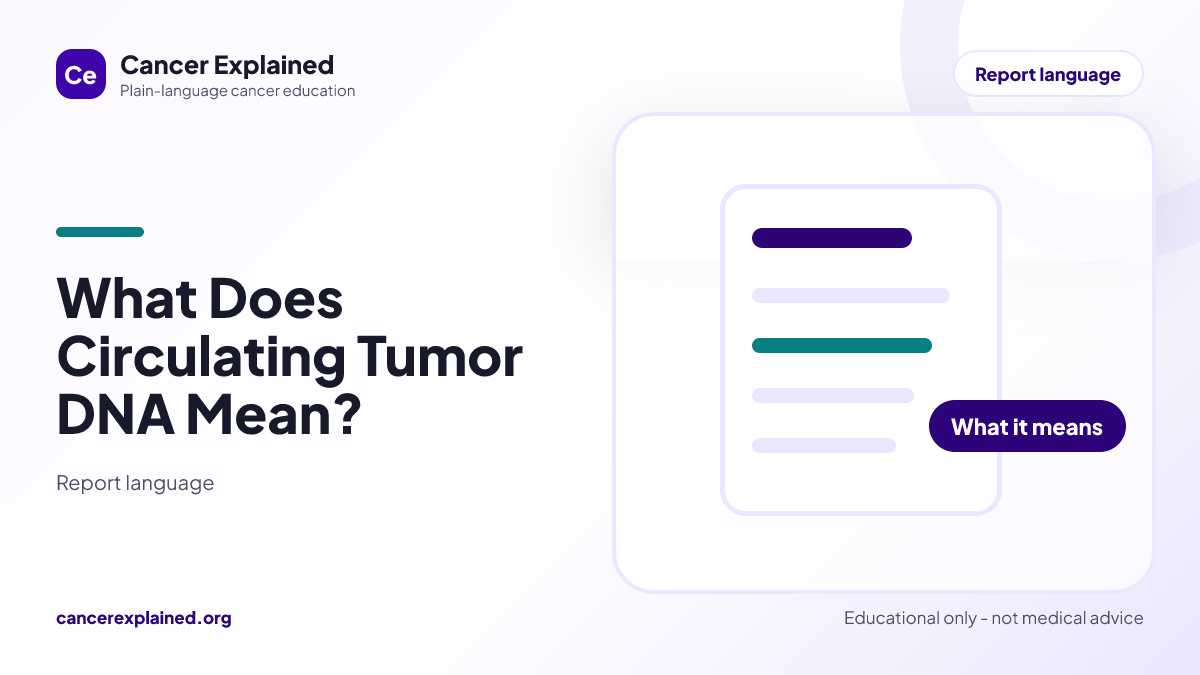 Visual summary for What Does Circulating Tumor DNA Mean?