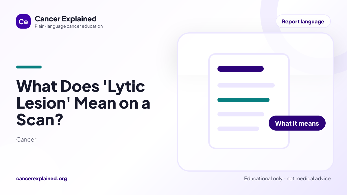 Visual summary for What Does 'Lytic Lesion' Mean on a Scan?