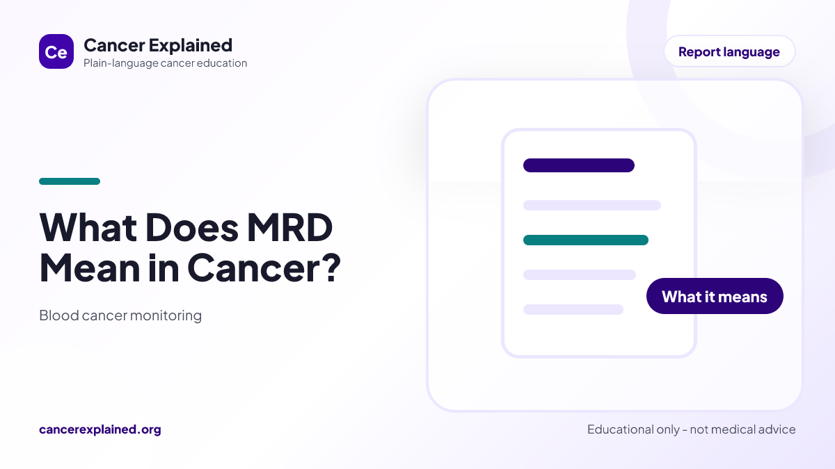 Visual summary for What Does MRD Mean in Cancer?