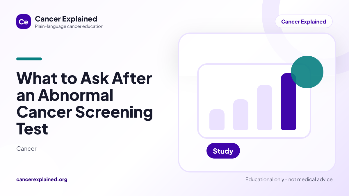 Visual summary for What to Ask After an Abnormal Cancer Screening Test