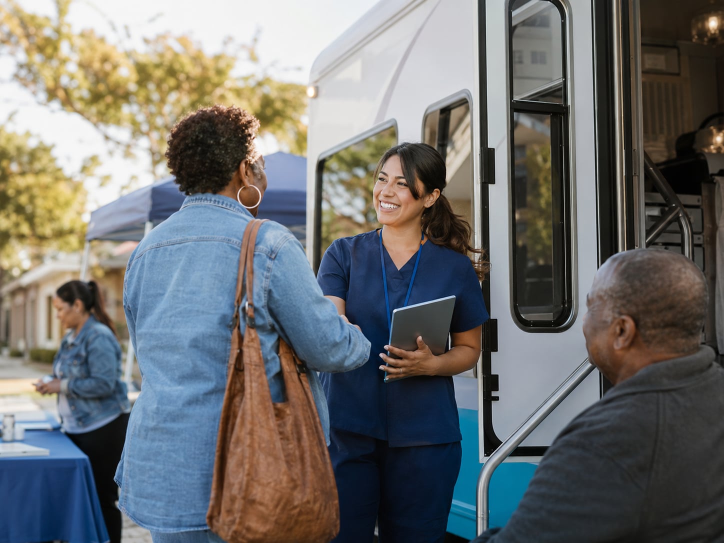 A patient, caregiver, or clinician engaged in an authentic care interaction related to caregivers