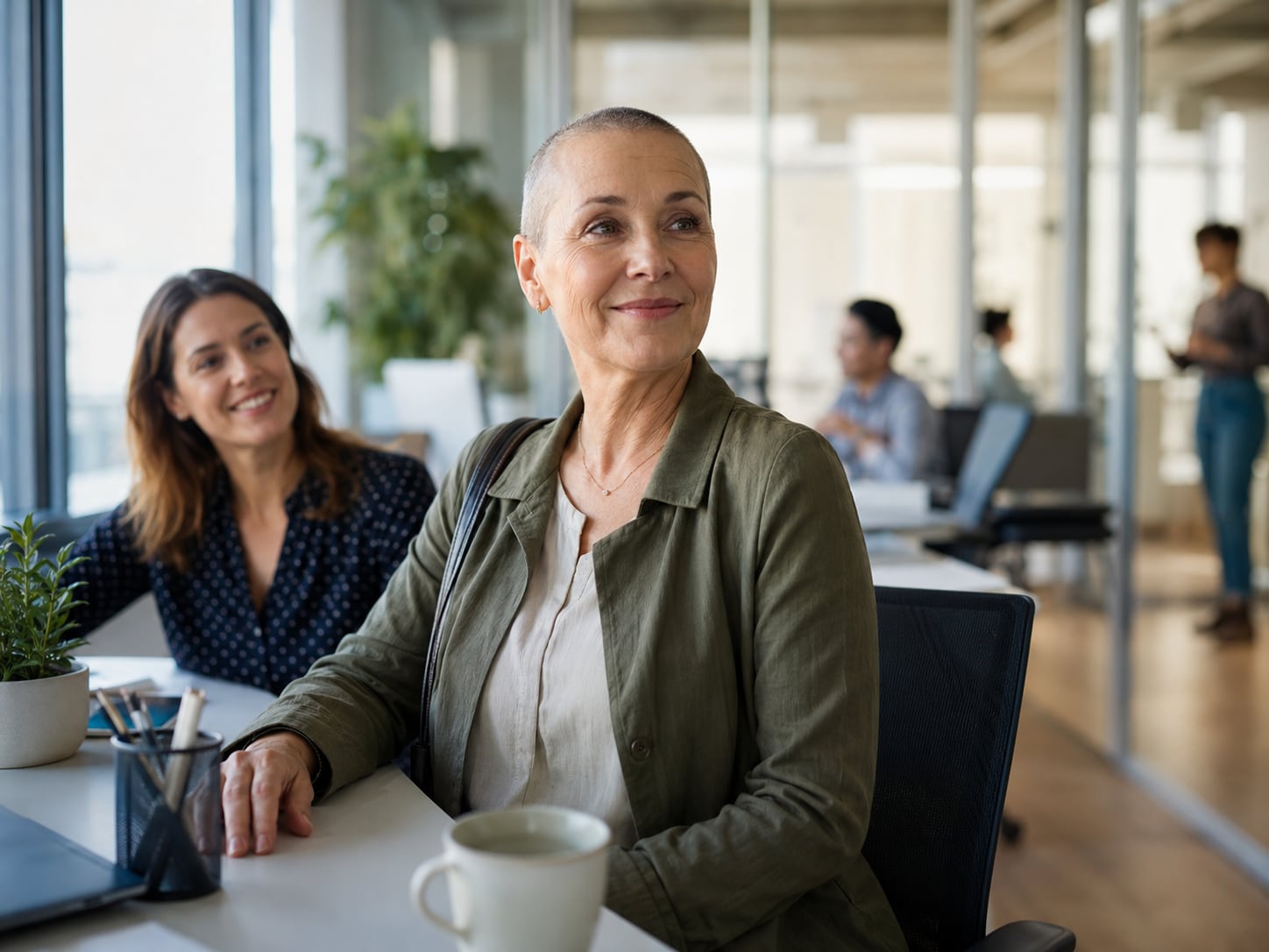 A patient, caregiver, or clinician engaged in an authentic care interaction related to community