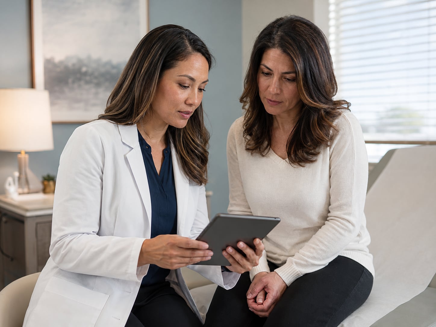A patient, caregiver, or clinician engaged in an authentic care interaction related to diagnosis