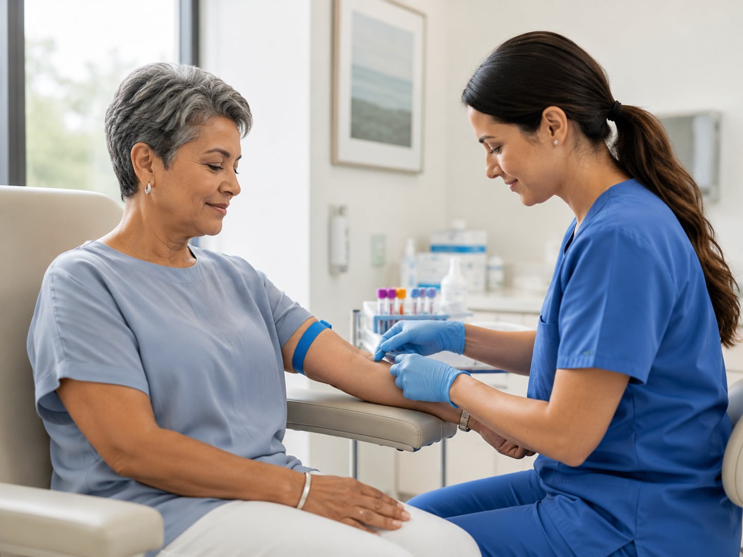 A patient, caregiver, or clinician engaged in an authentic care interaction related to navigation