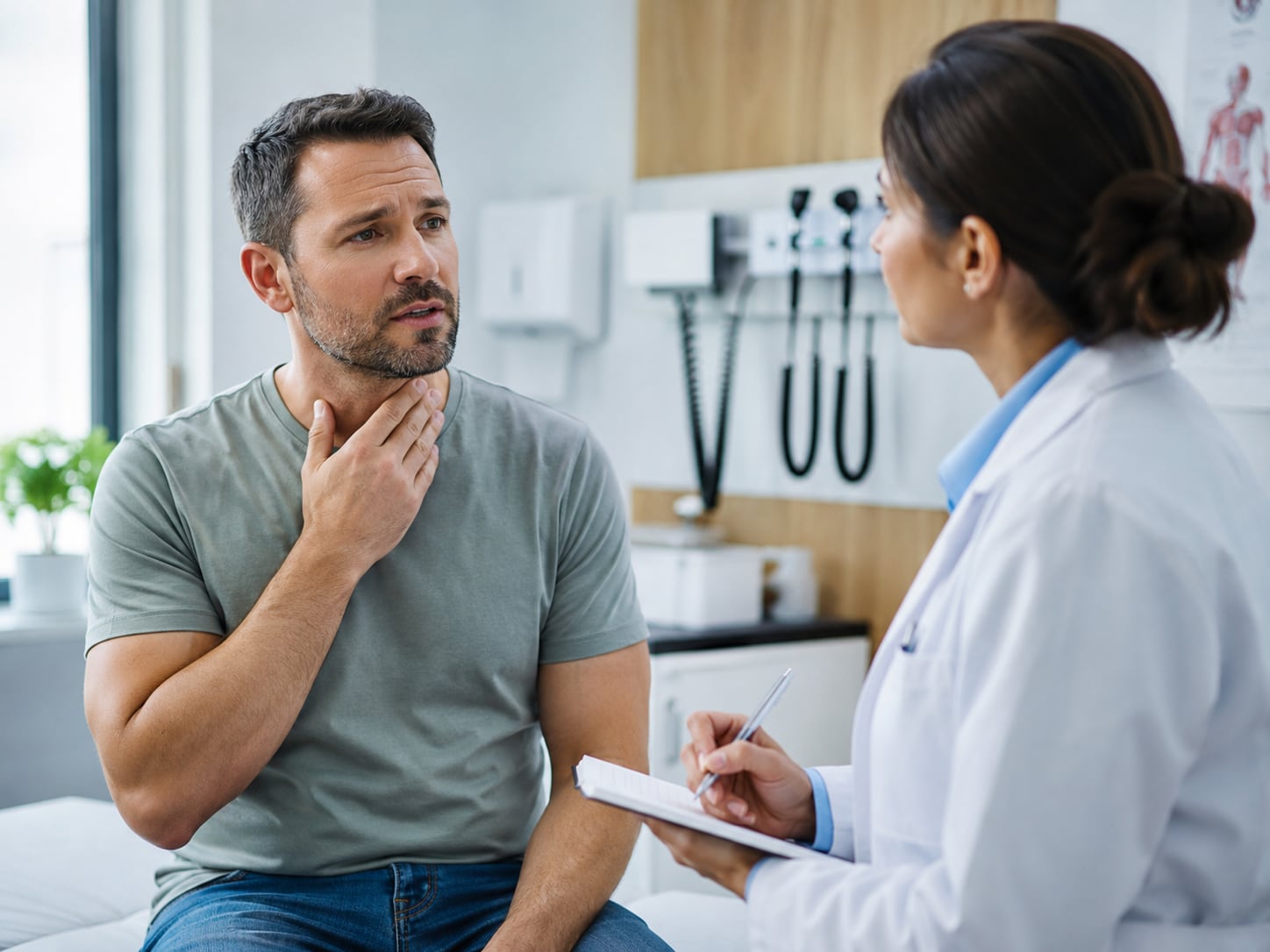 A patient, caregiver, or clinician engaged in an authentic care interaction related to survivorship