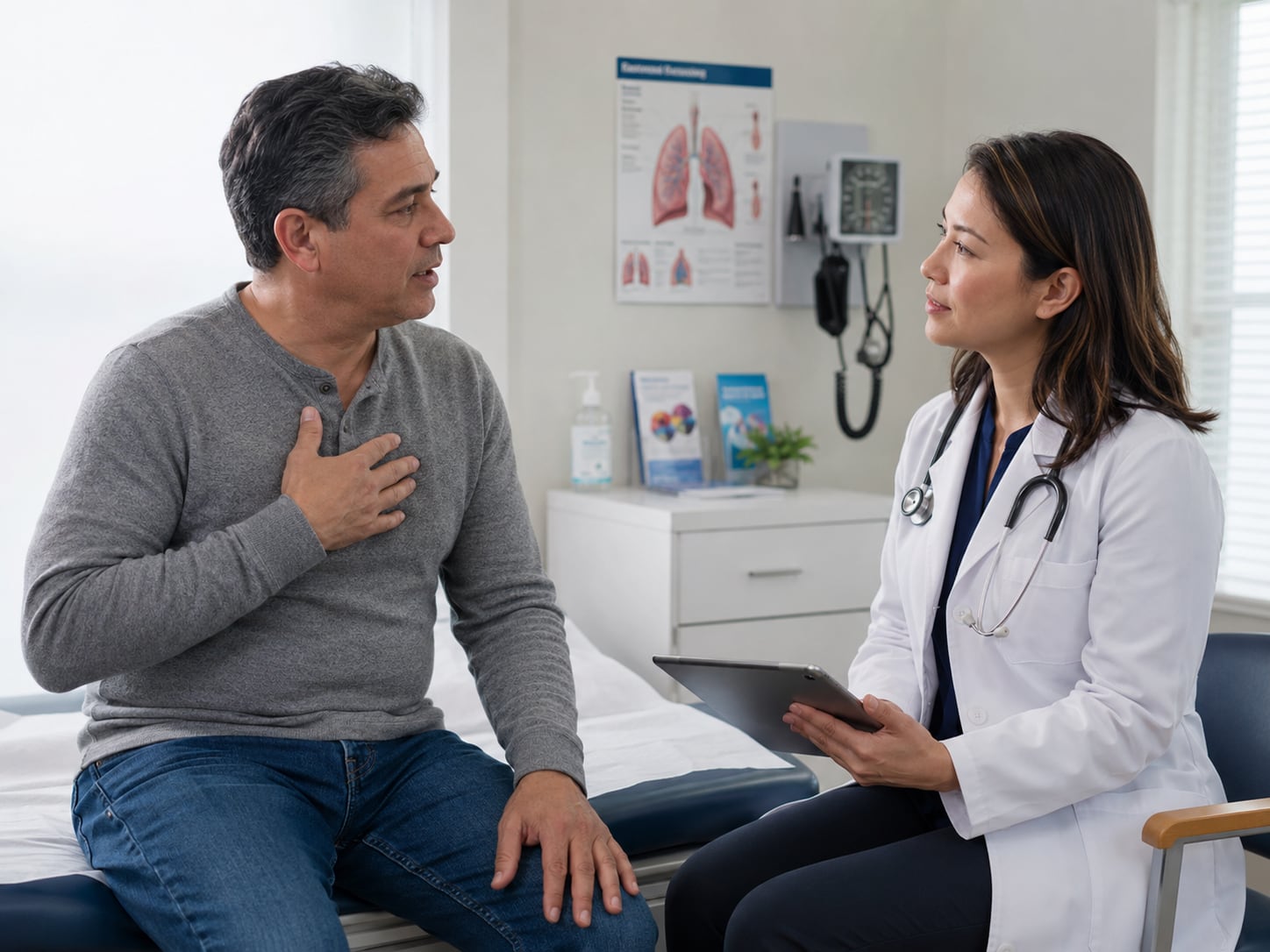 A patient, caregiver, or clinician engaged in an authentic care interaction related to symptoms