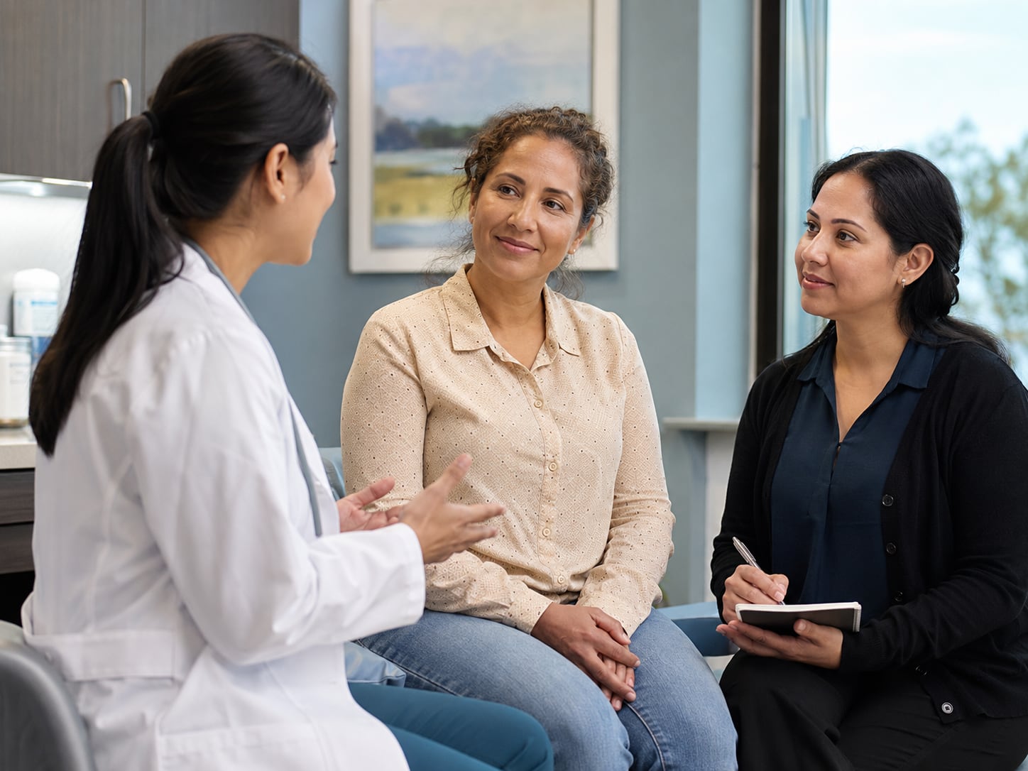 A patient, caregiver, or clinician engaged in an authentic care interaction related to symptoms