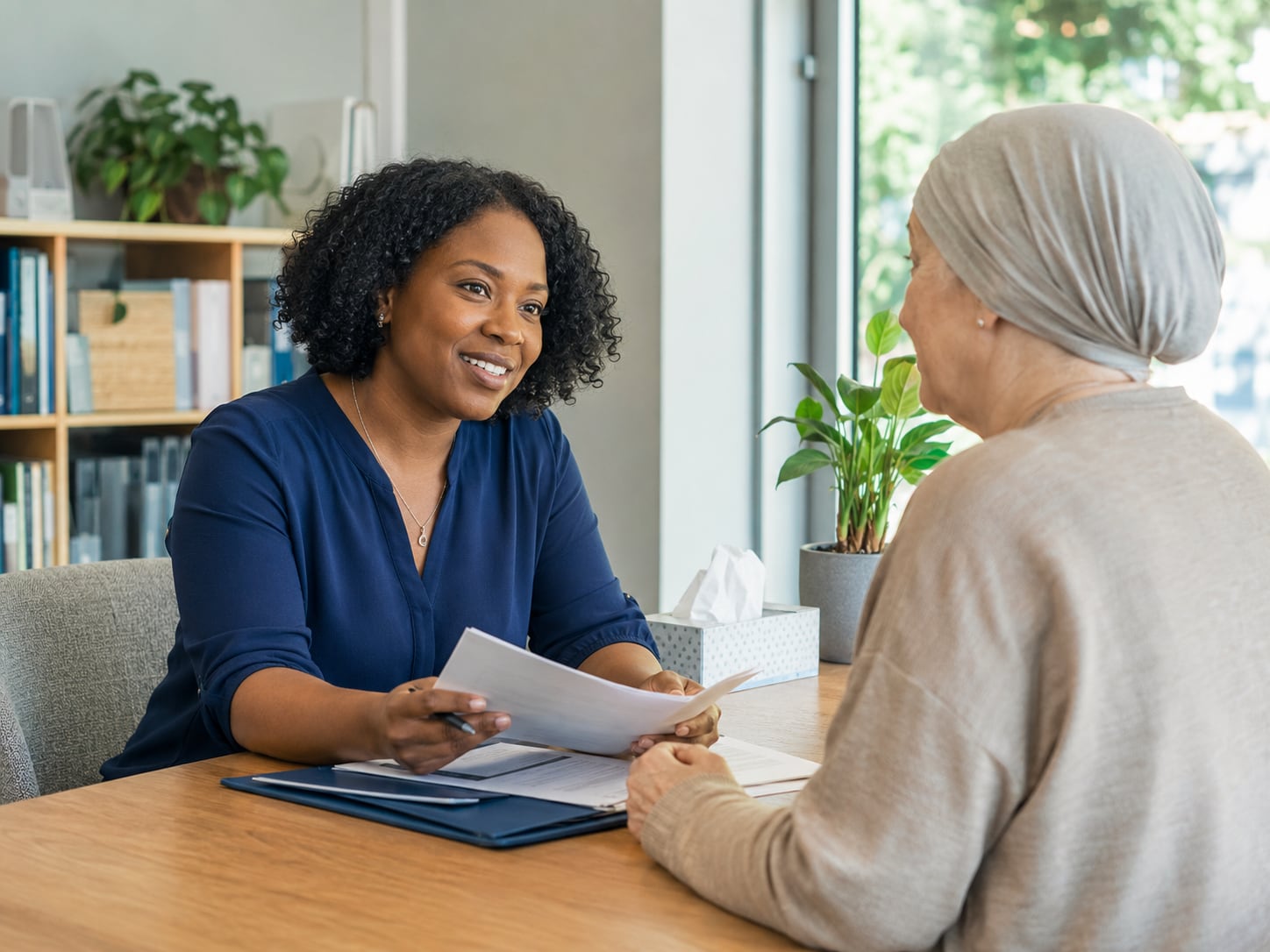 A patient, caregiver, or clinician engaged in an authentic care interaction related to symptoms